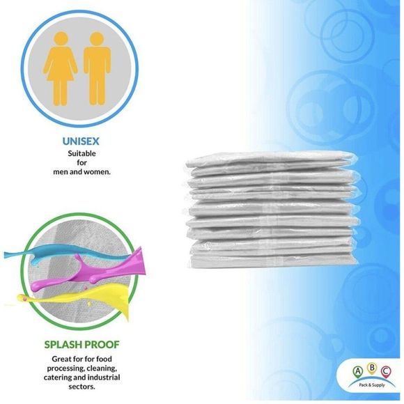 White Disposable Lab Coats XL Size Pack Of 10 Surgical Lab Coats 40 GSM Poly NIP - Picture 4 of 11